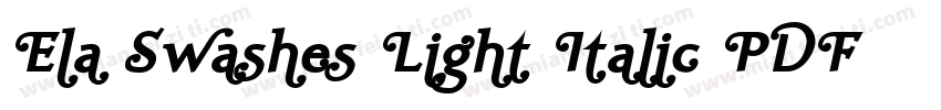 Ela Swashes Light Italic PDF字体转换